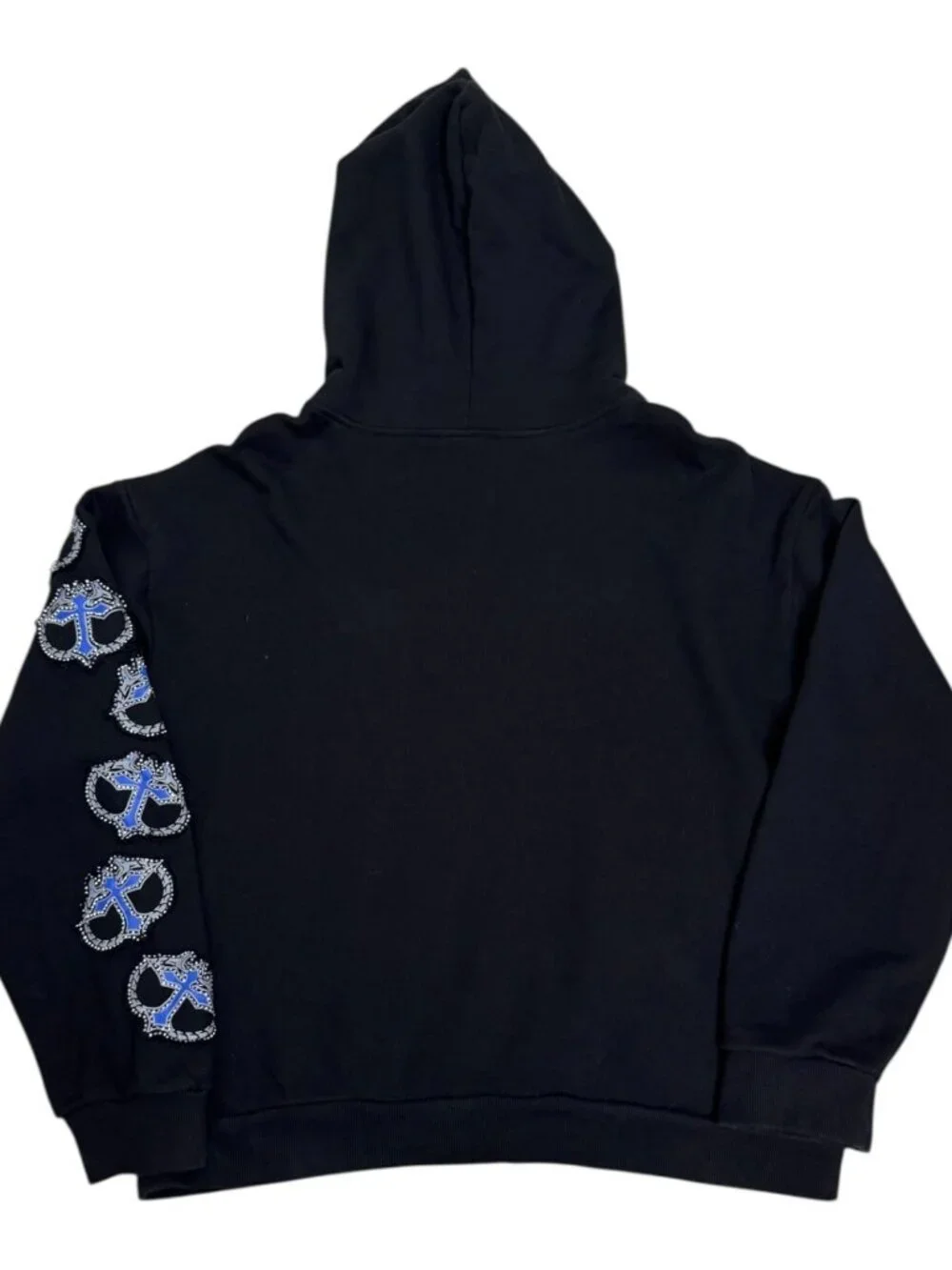 LOST INTRICACY Luxury Streetwear Rap Black Blue Hoodie Sweatshirt Mens XL